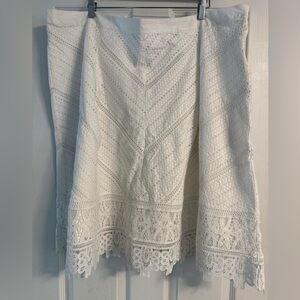 Talbots White Lace Skirt
